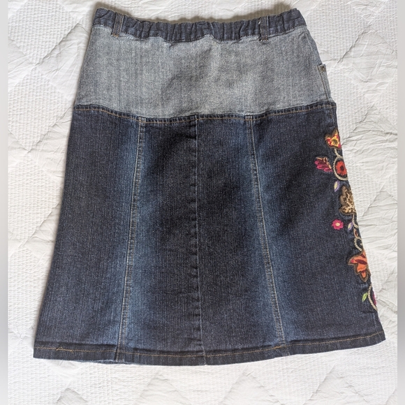 The Children's Place Girls Stretch Denim Embroidered Skirt Size 14 Girls - Picture 6 of 9